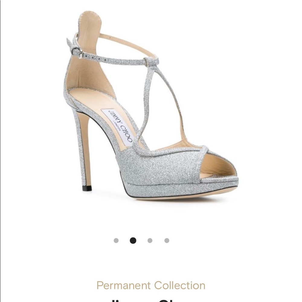 New Jimmy Choo Heels in a Silver Tasteful Glitter.